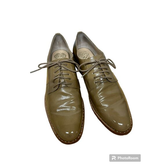 Vince Camuto Loanna Patent Tan Leather Studded Oxford Size 8.5 - Picture 1 of 9